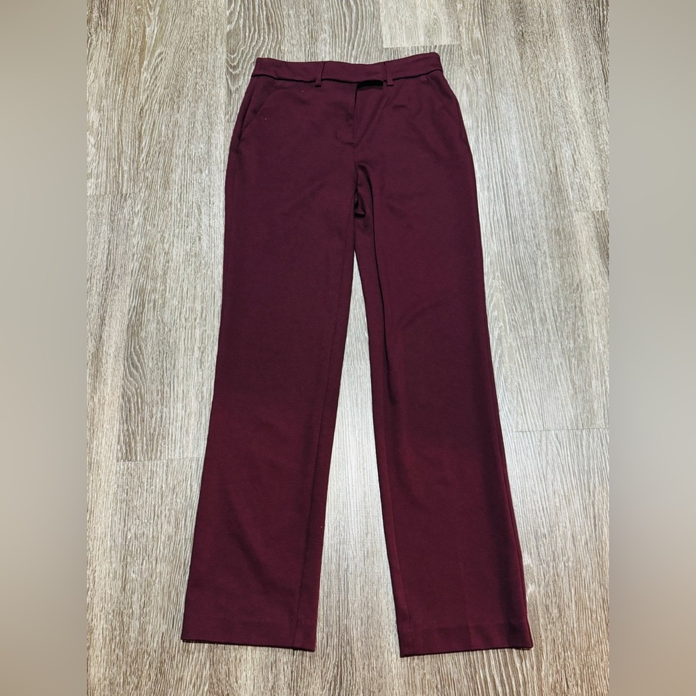 Simply Vera Wang Burgundy Straight-Leg Pants